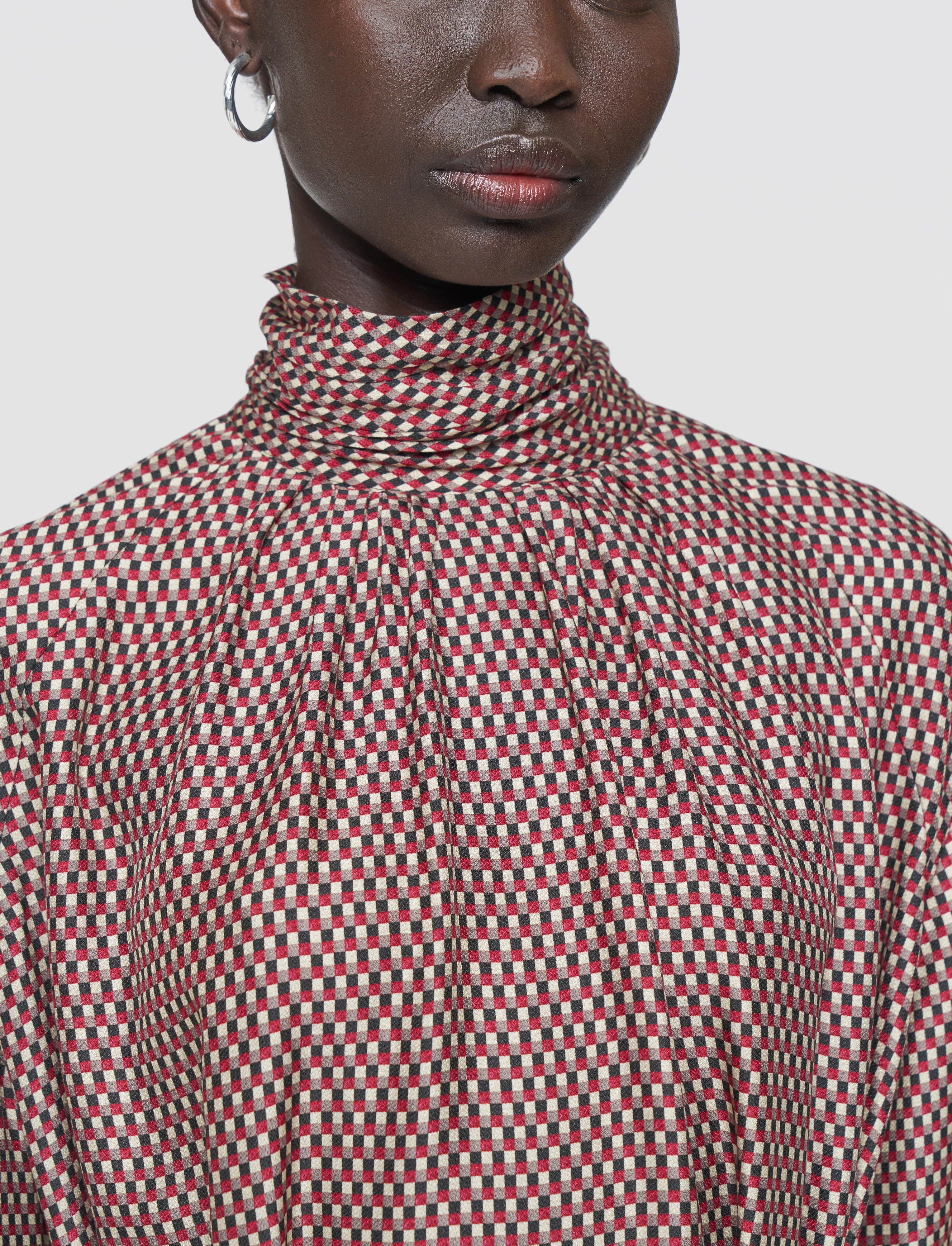 Agata Printed Silk Blend Dress - Image 4
