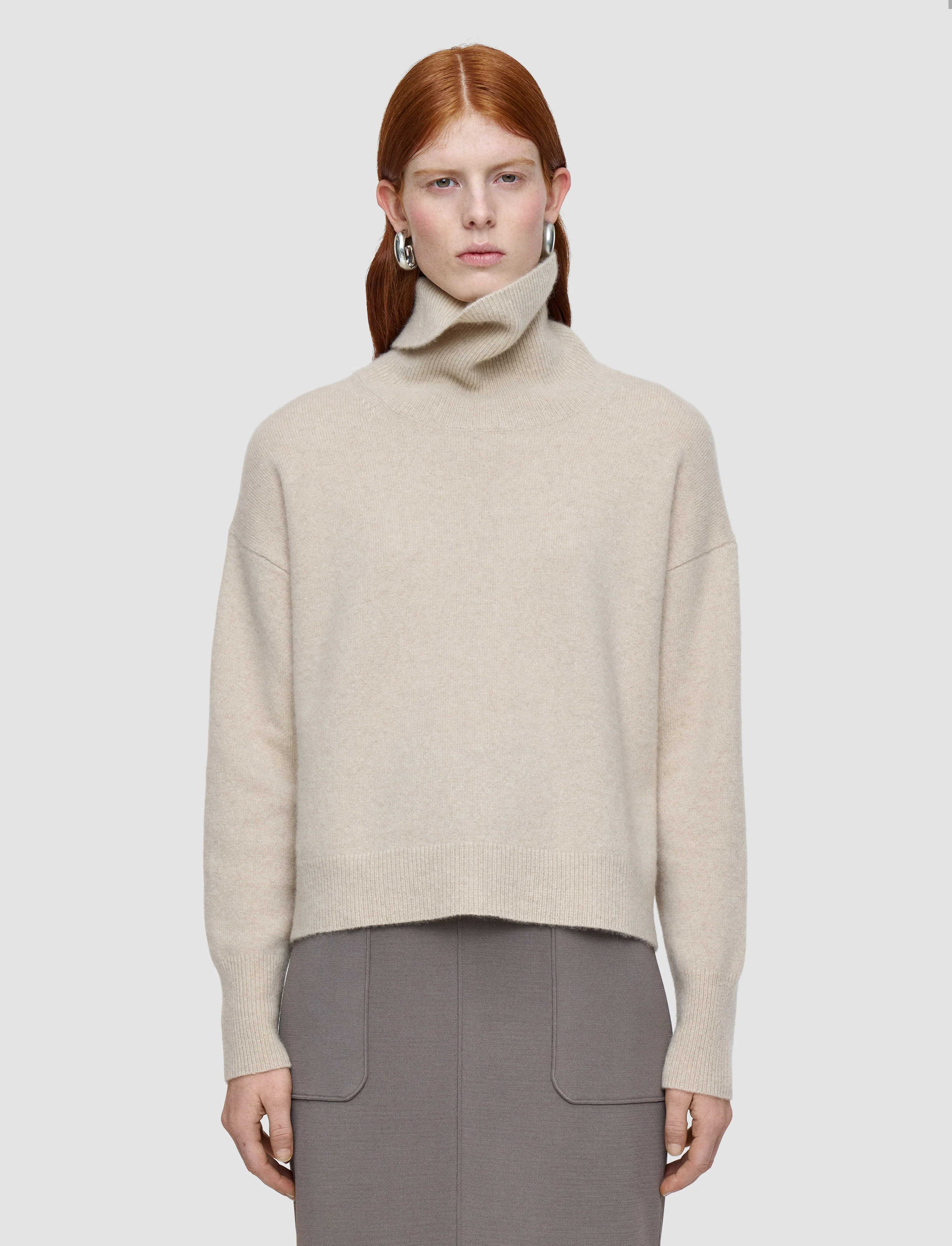 Brushed Cashmere High Neck Jumper - Image 3
