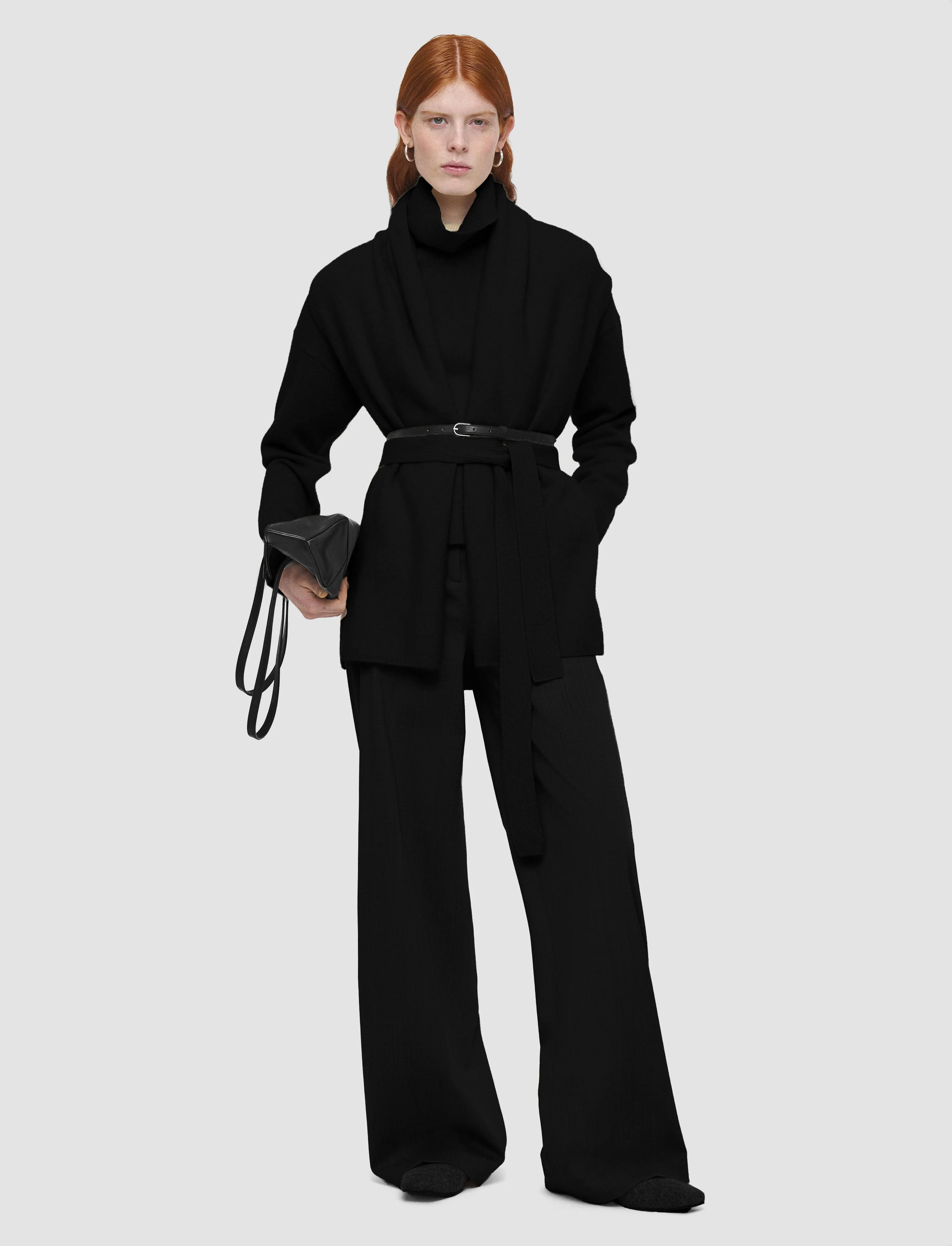 Brushed Cashmere Sleeveless Wrap - Image 2