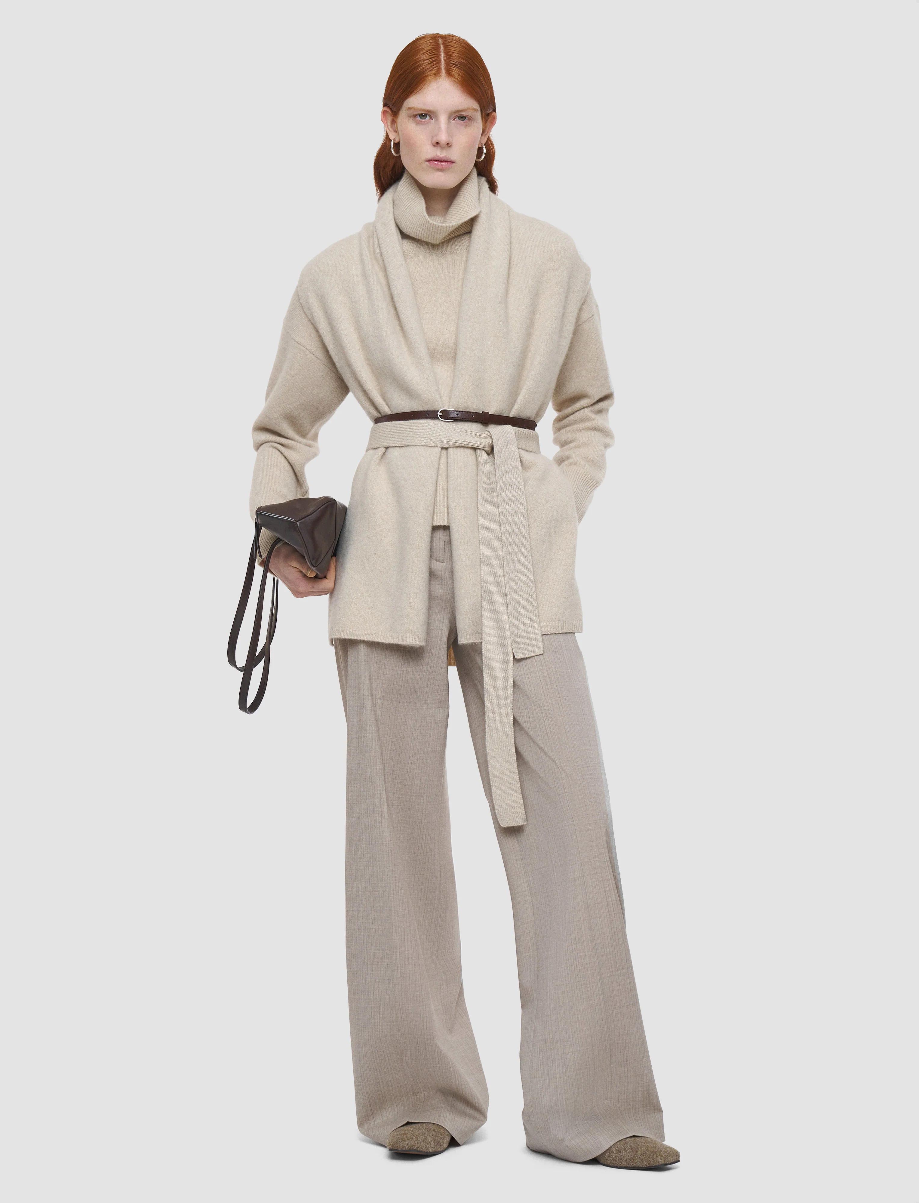 Brushed Cashmere Sleeveless Wrap - Image 2