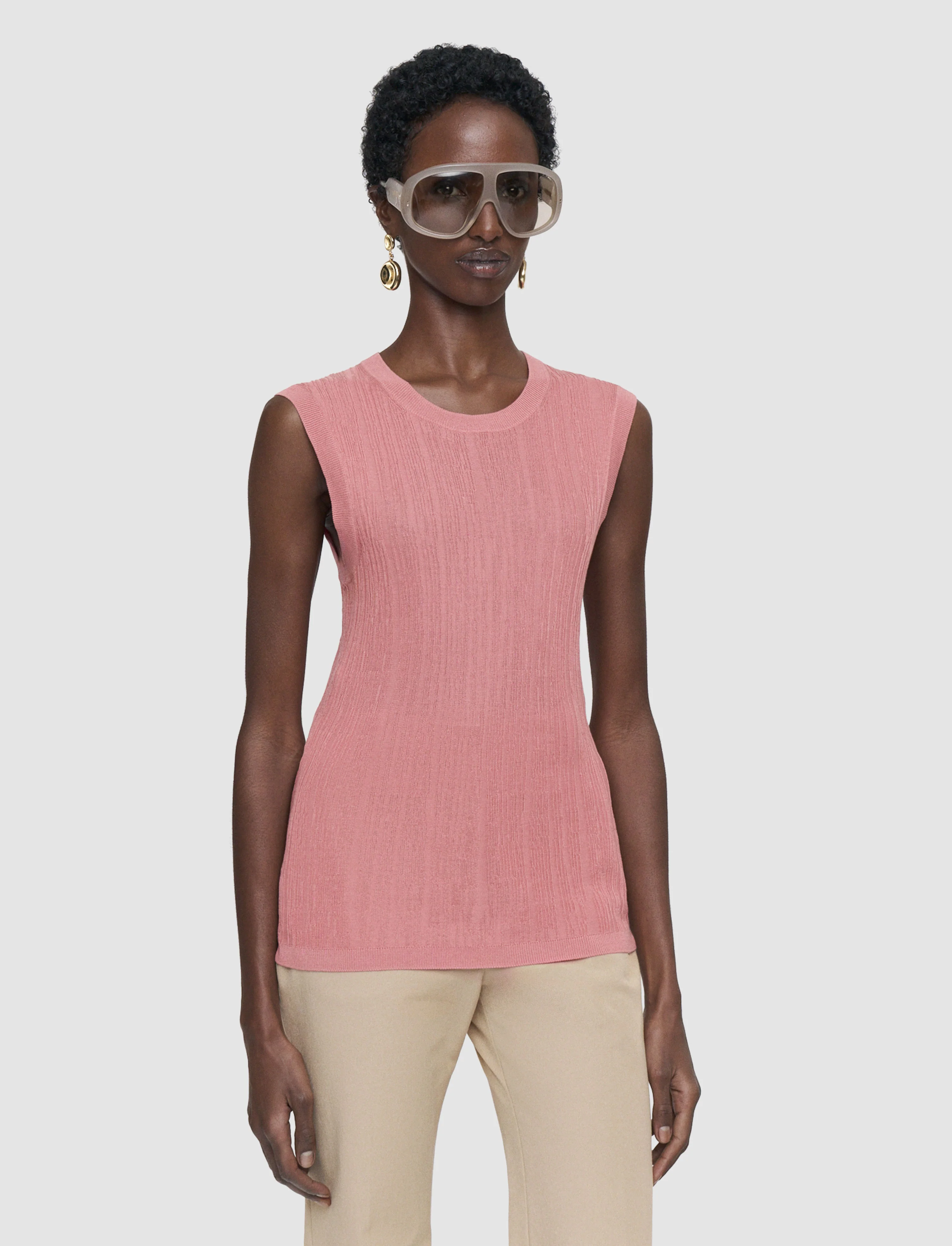 Calife Silk Cotton Rib Vest - Image 3