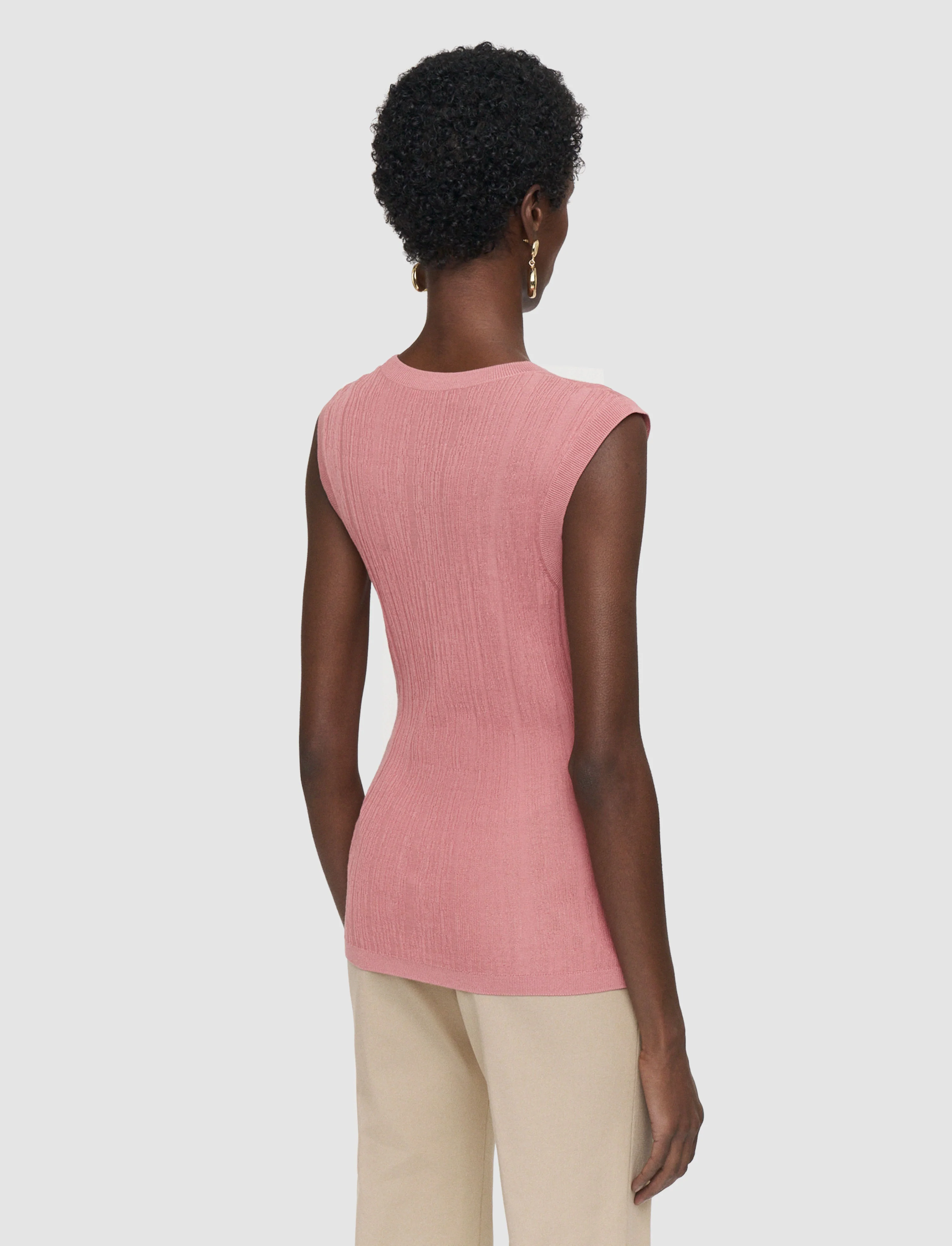 Calife Silk Cotton Rib Vest - Image 4