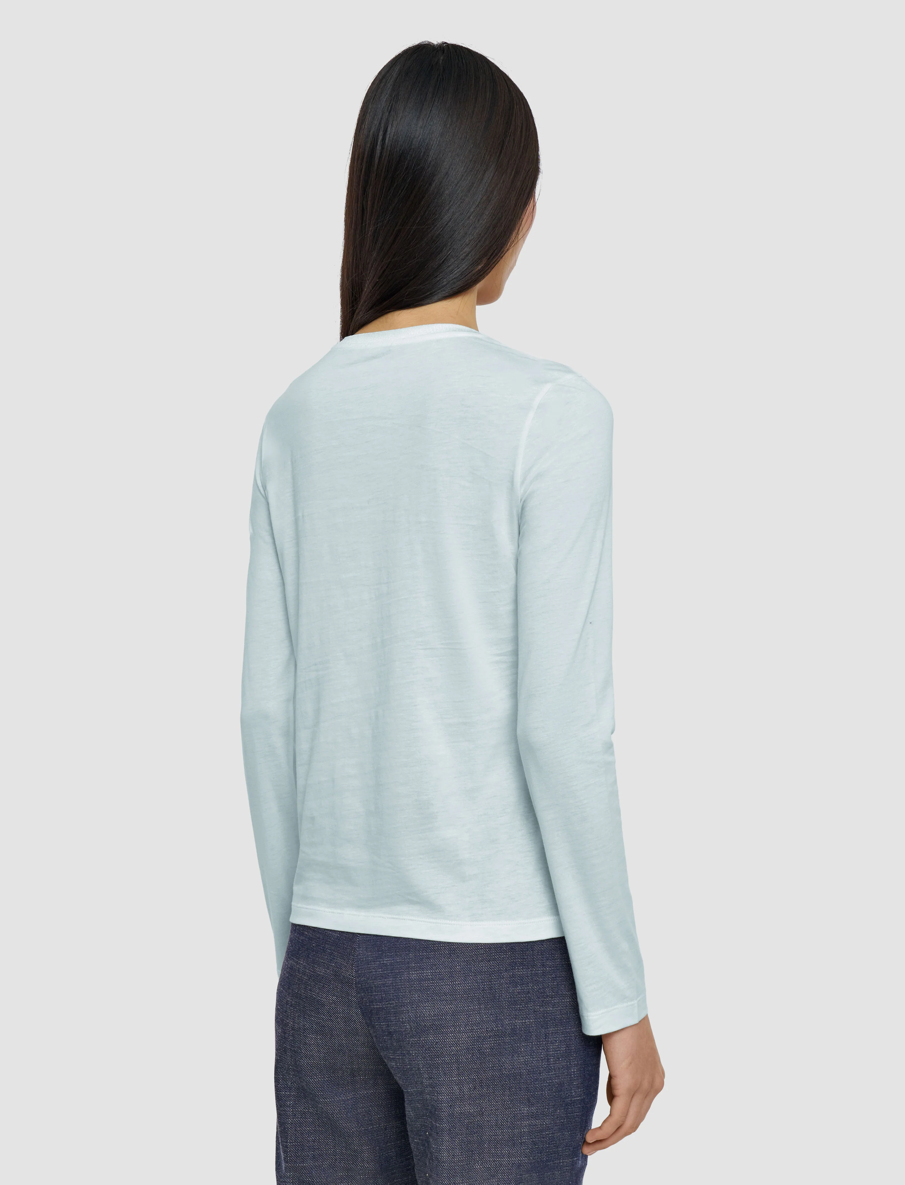 Cotton Silk Jersey Long Sleeve T-Shirt - Image 4