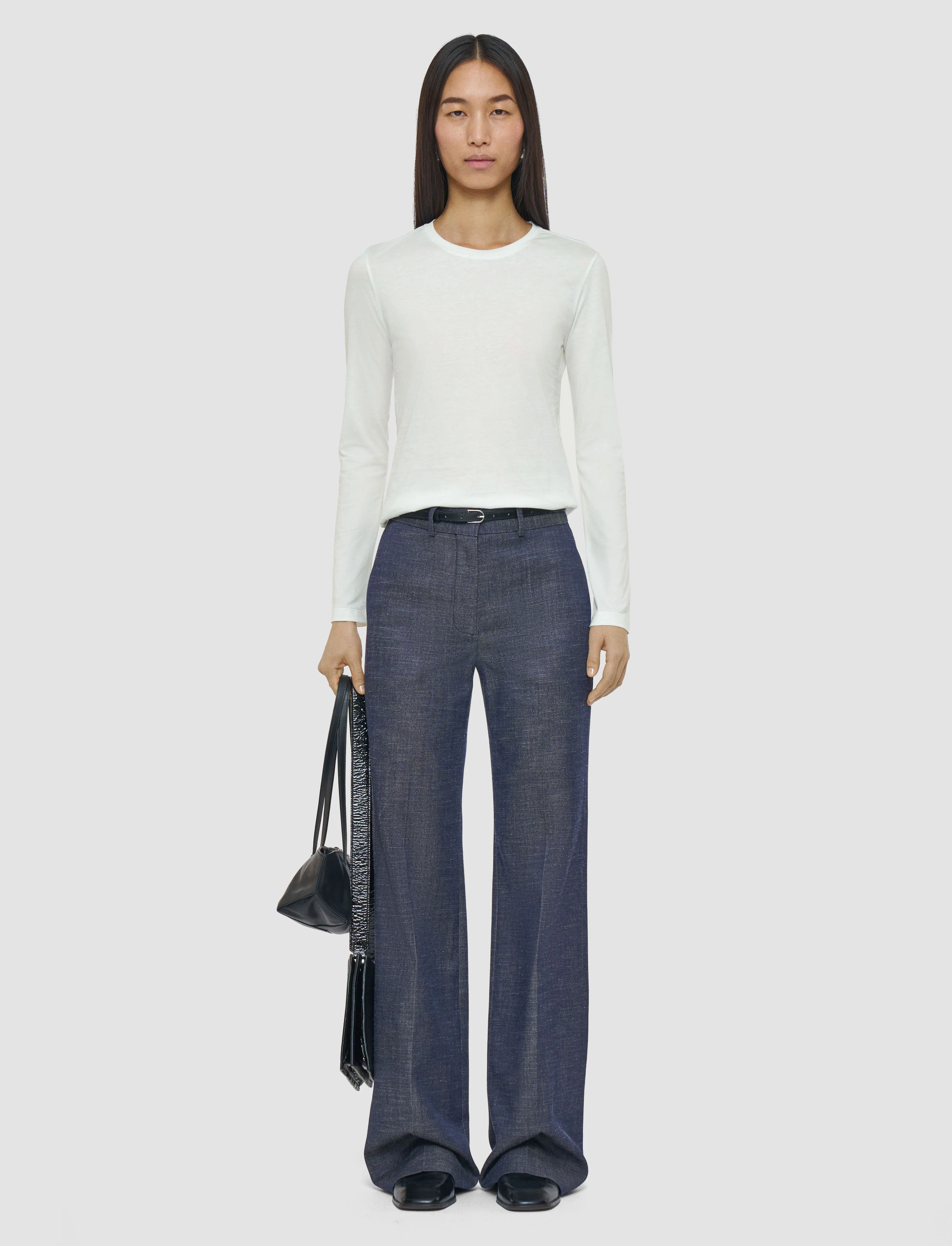 Cotton Silk Jersey Long Sleeve T-Shirt - Image 2