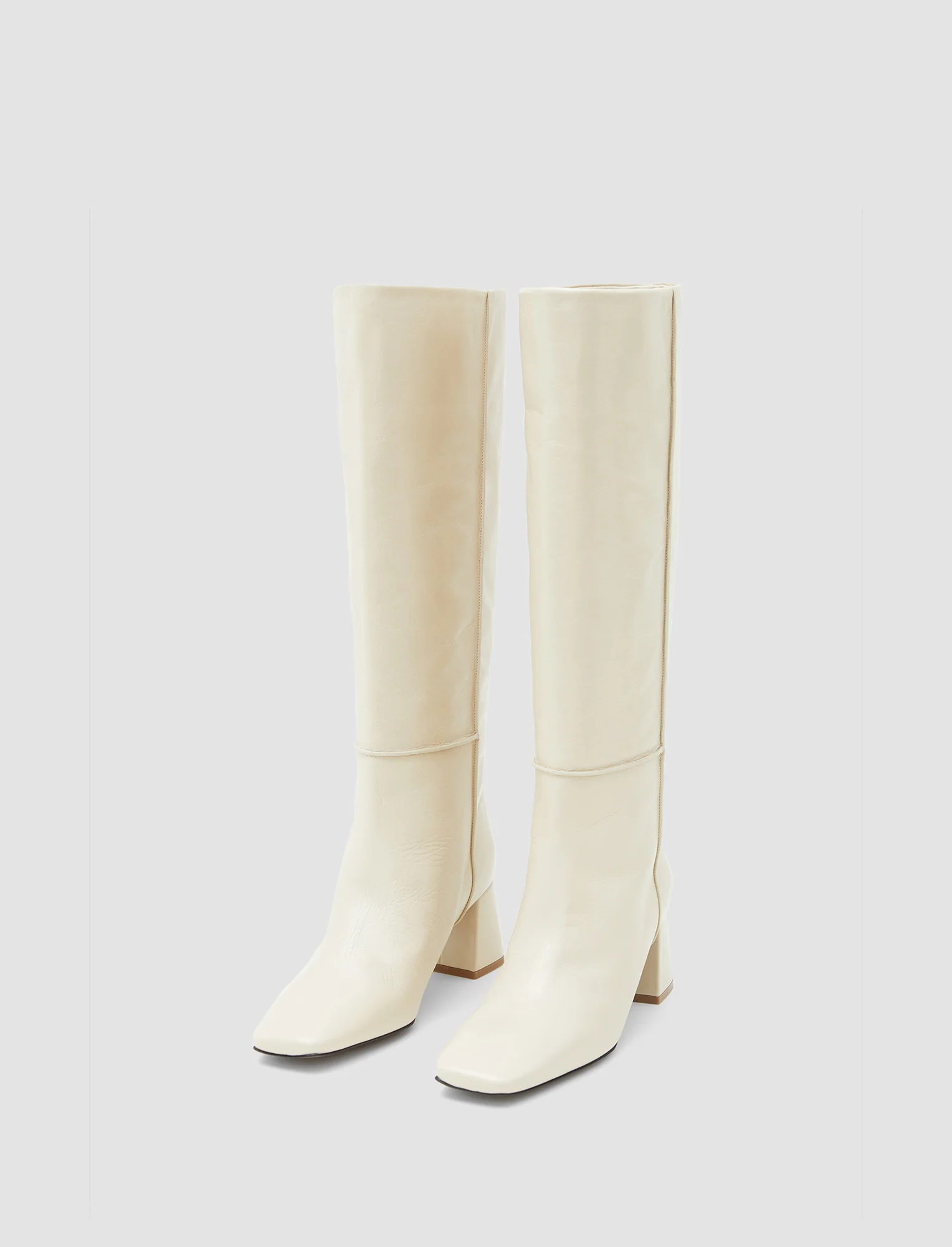 Heeled Knee High Patent Leather Boots - Image 2