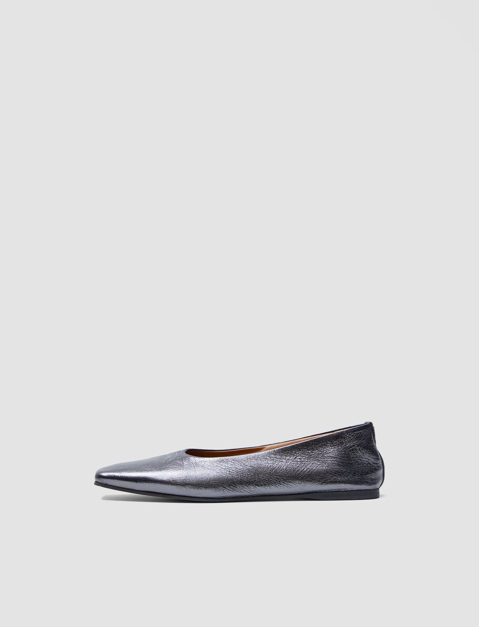 Metallic Leather Ballerinas