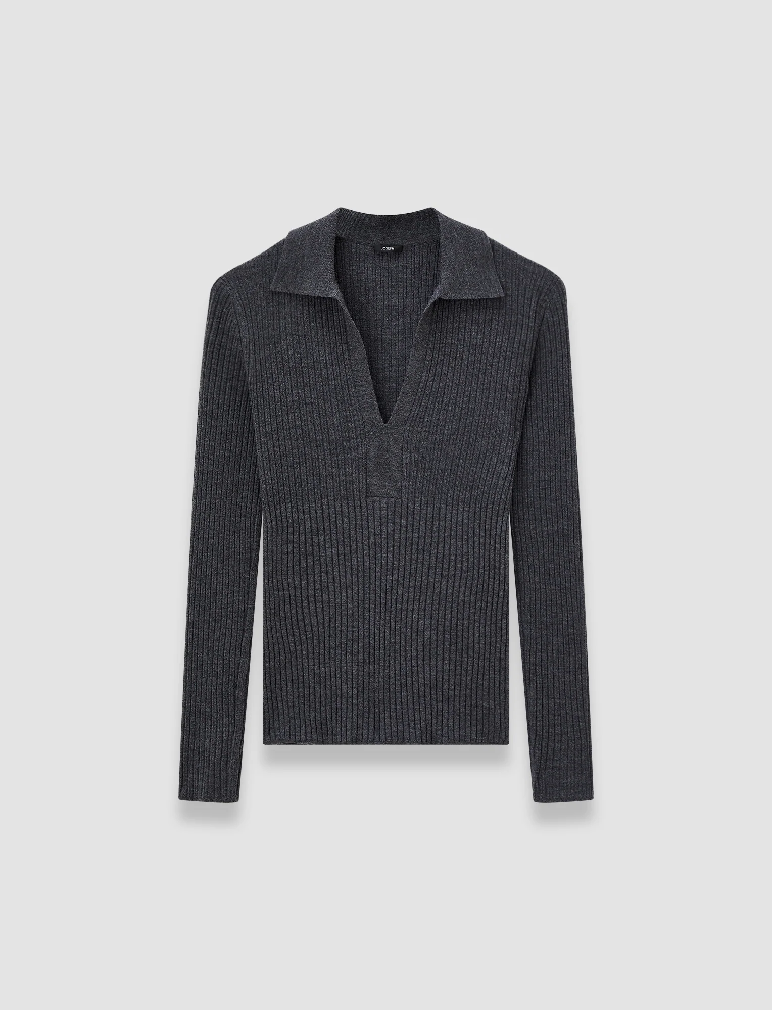Merino Rib Knit Polo Top