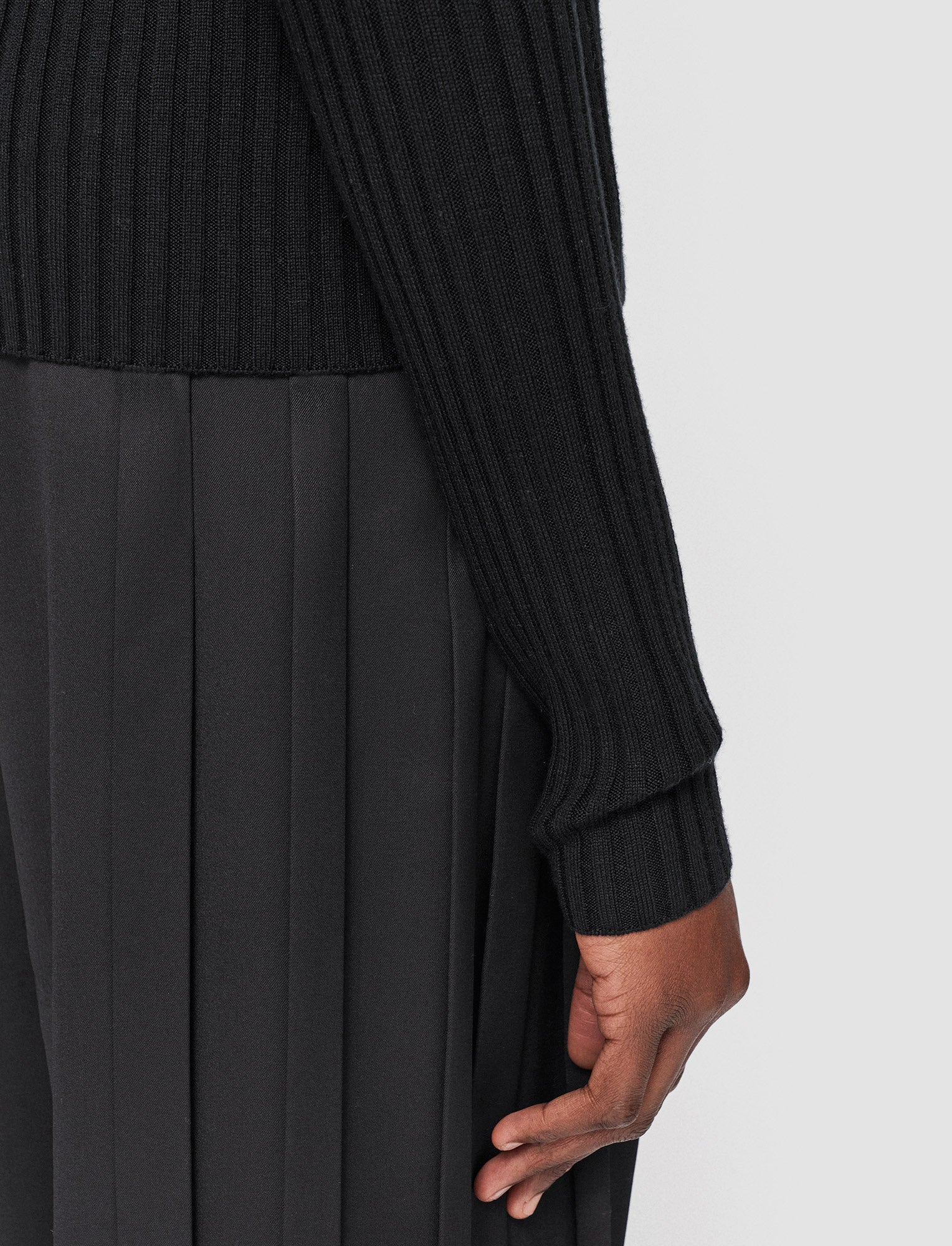 Merino Silk Rib High Neck Jumper - Image 6