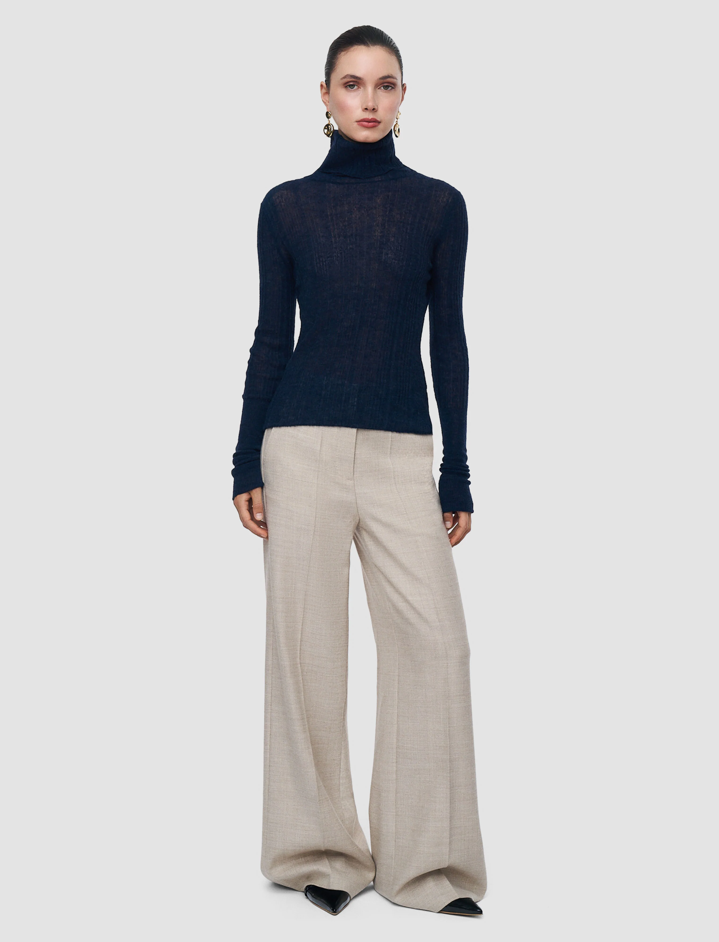 Molony Sheer Wool Rib Jumper - Image 2