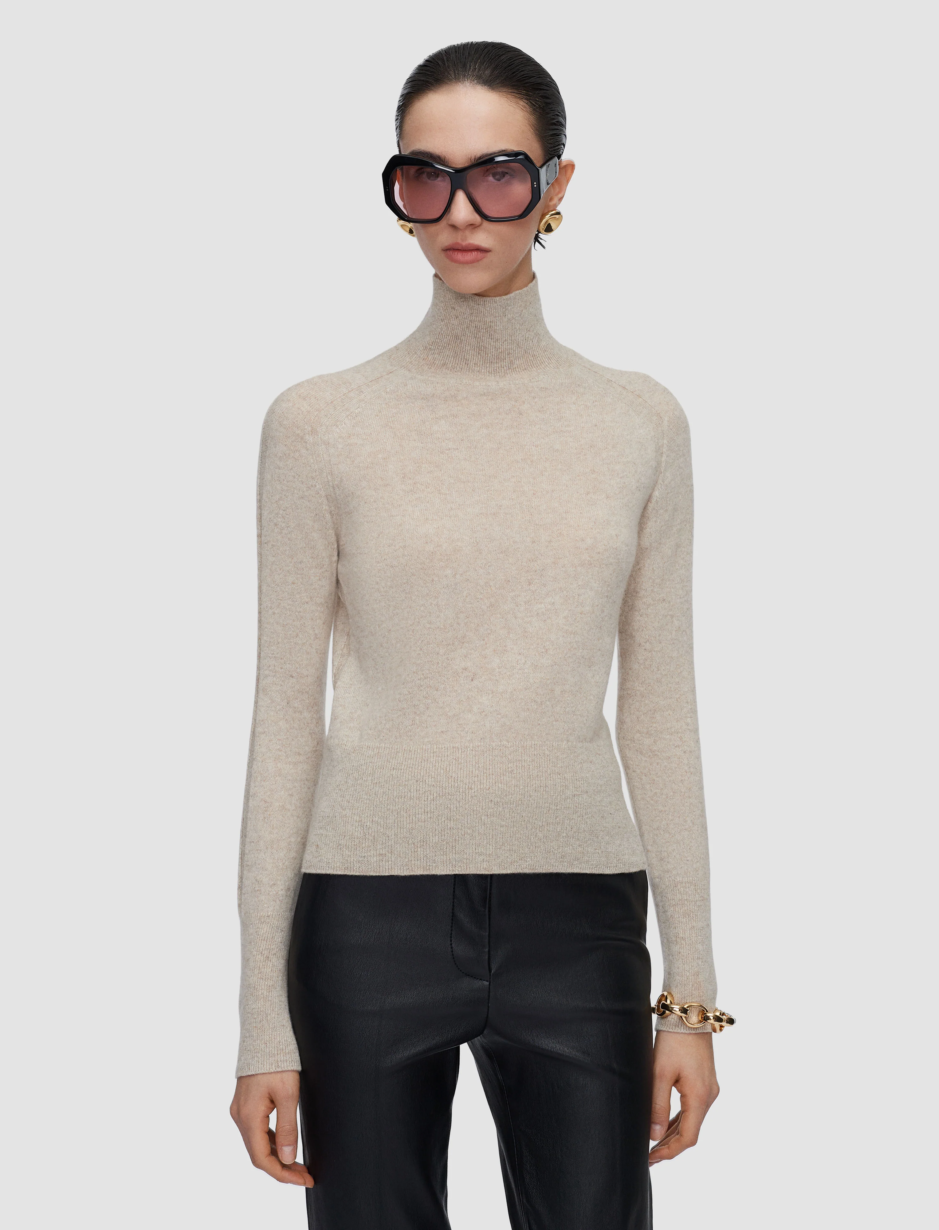 Oxna Light Pure Cashmere High Neck Jumper - Image 3
