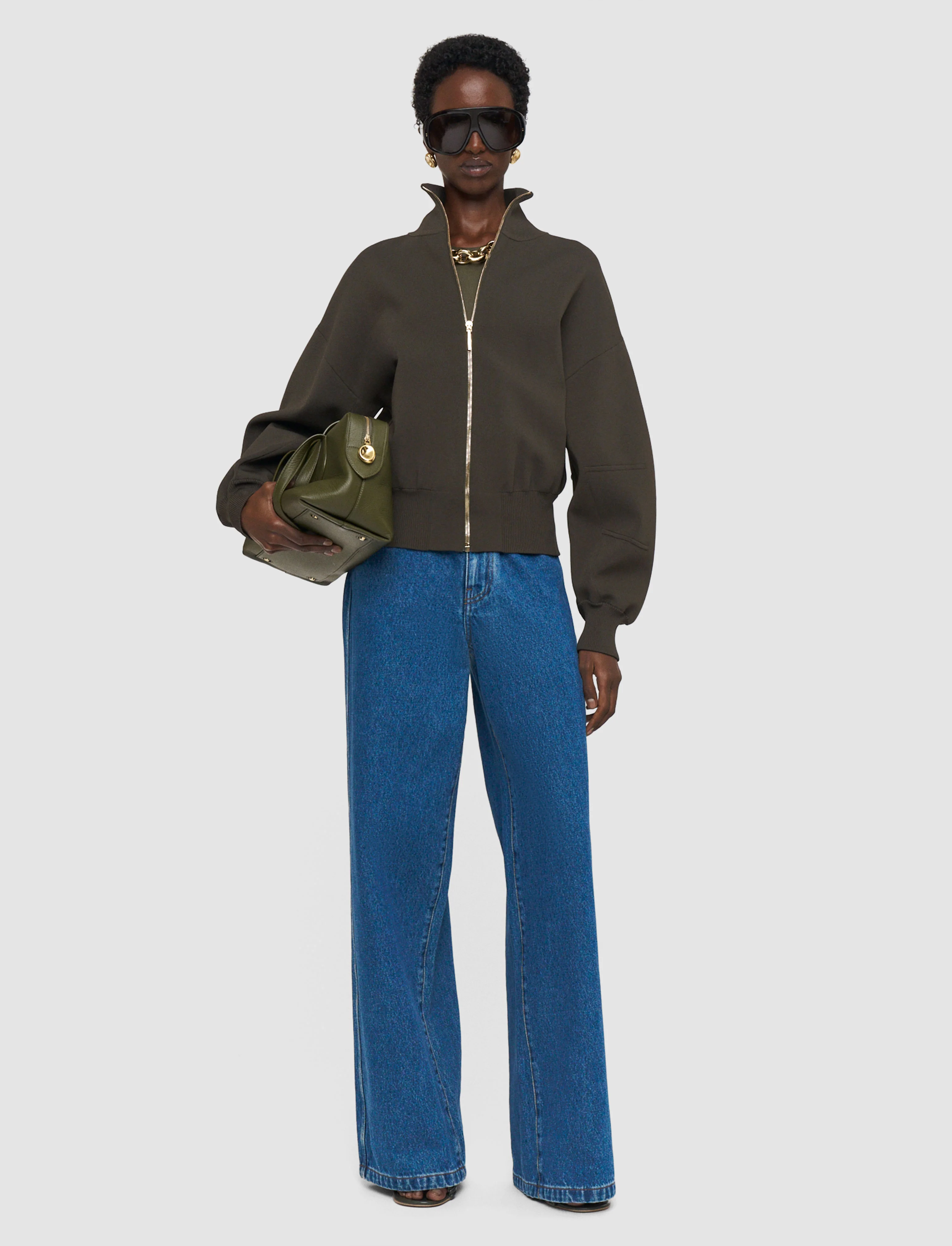 Sable Milano Knit Bomber Jacket - Image 2