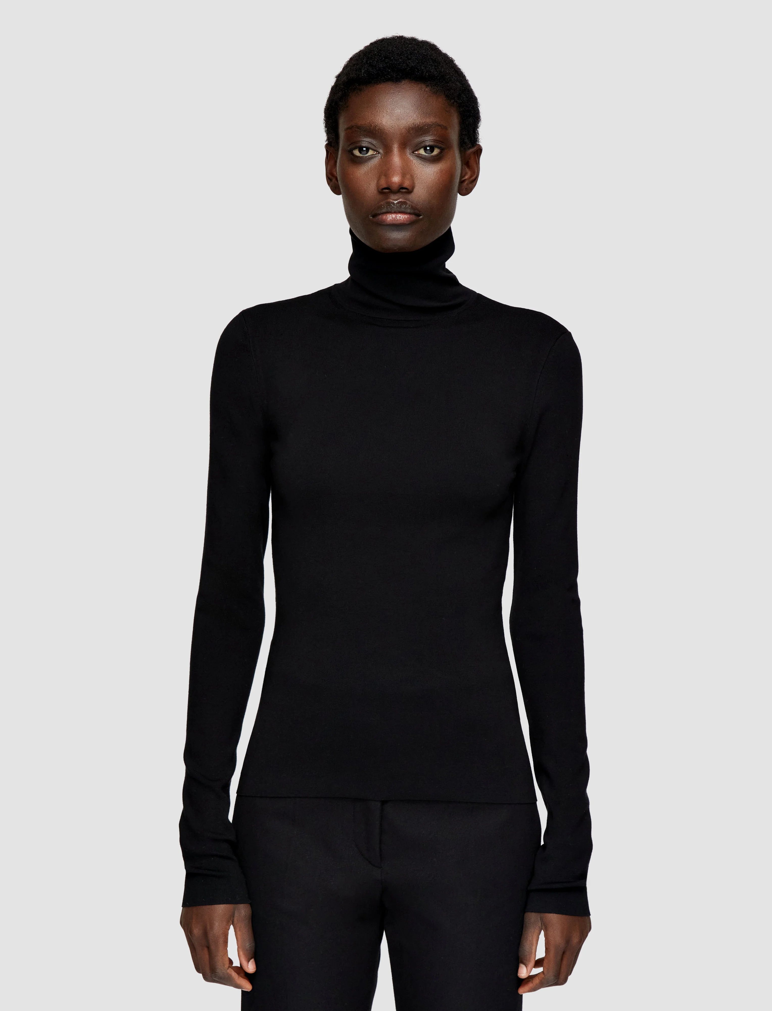 Silk Stretch High Neck Top - Image 3