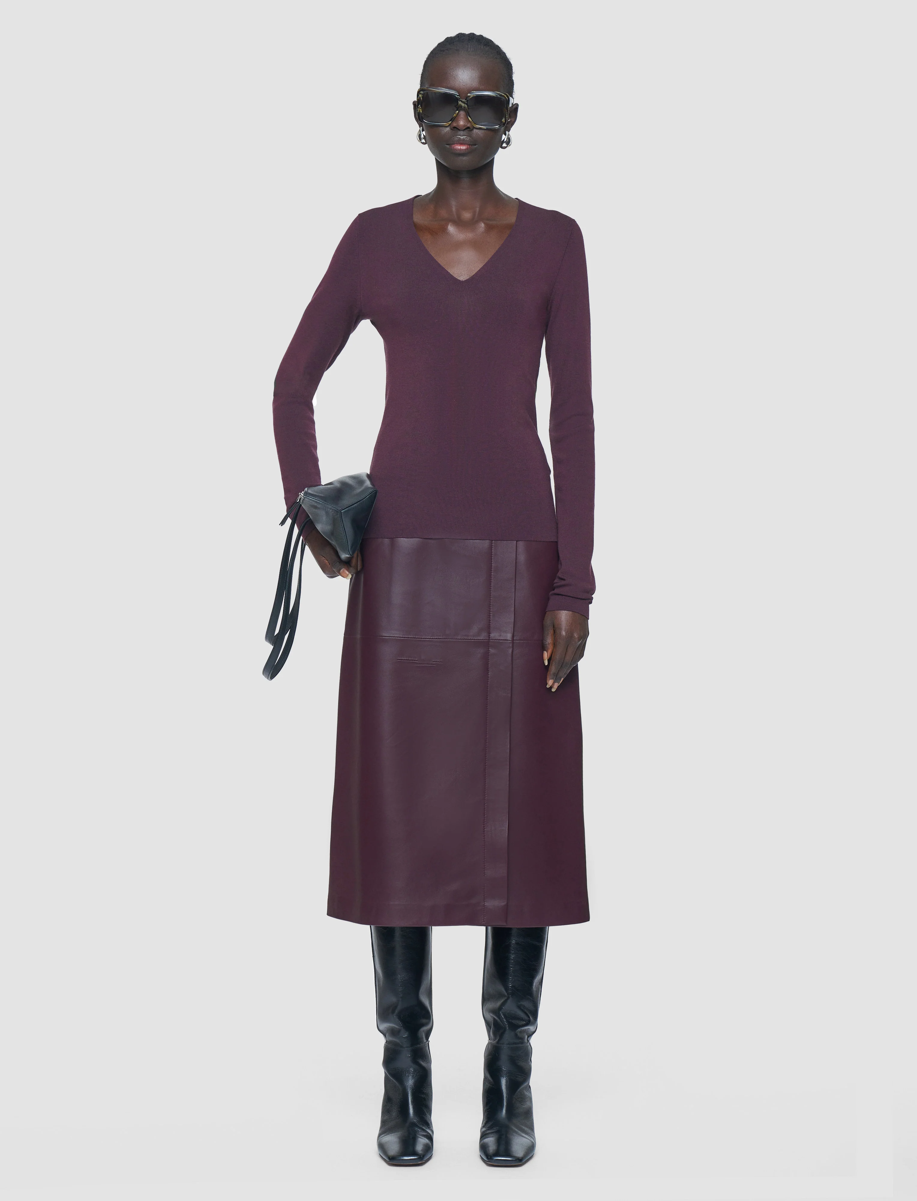Silk Stretch V Neck Top - Image 2