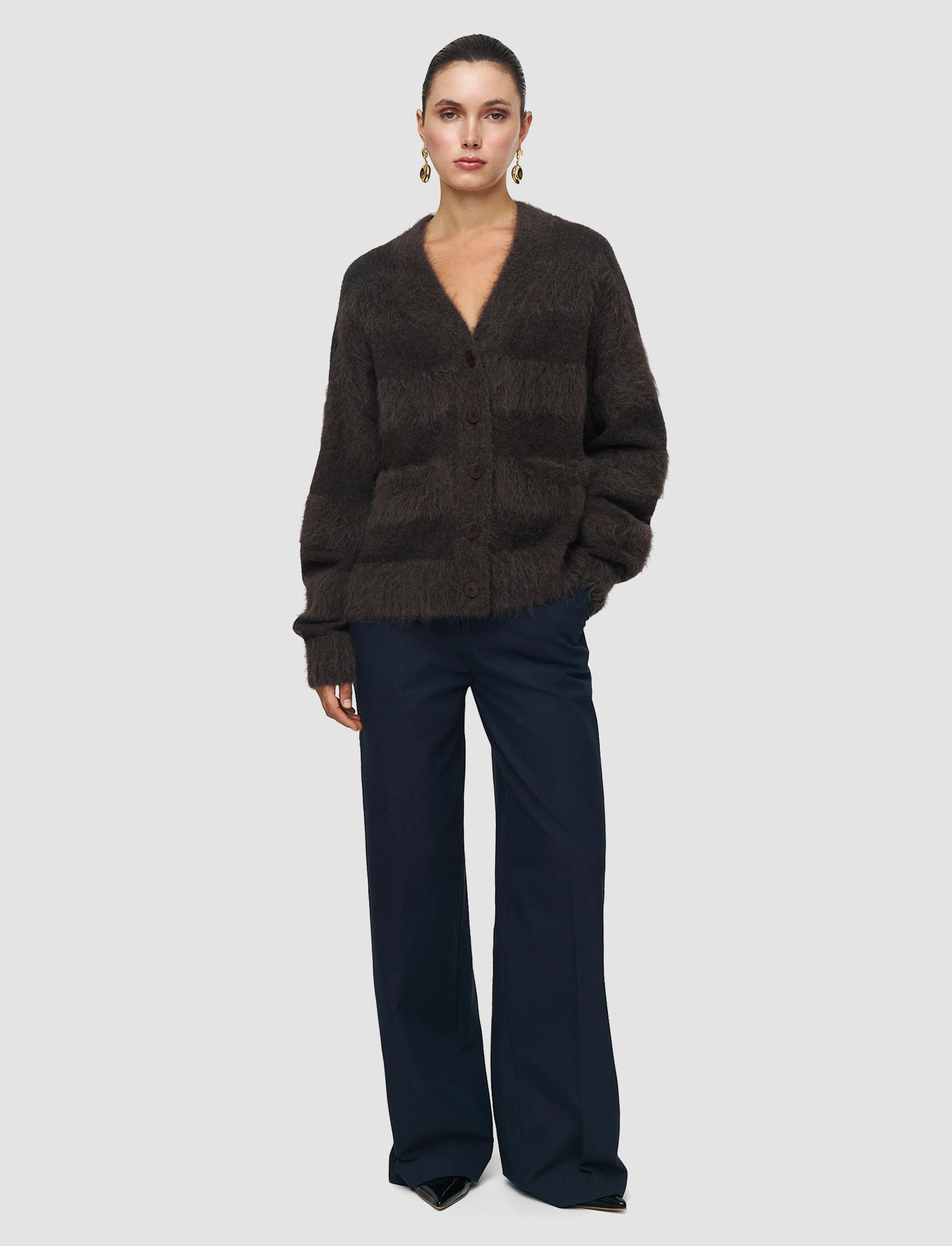 Stra Brushed Alpaca Striped Cardigan - Image 2