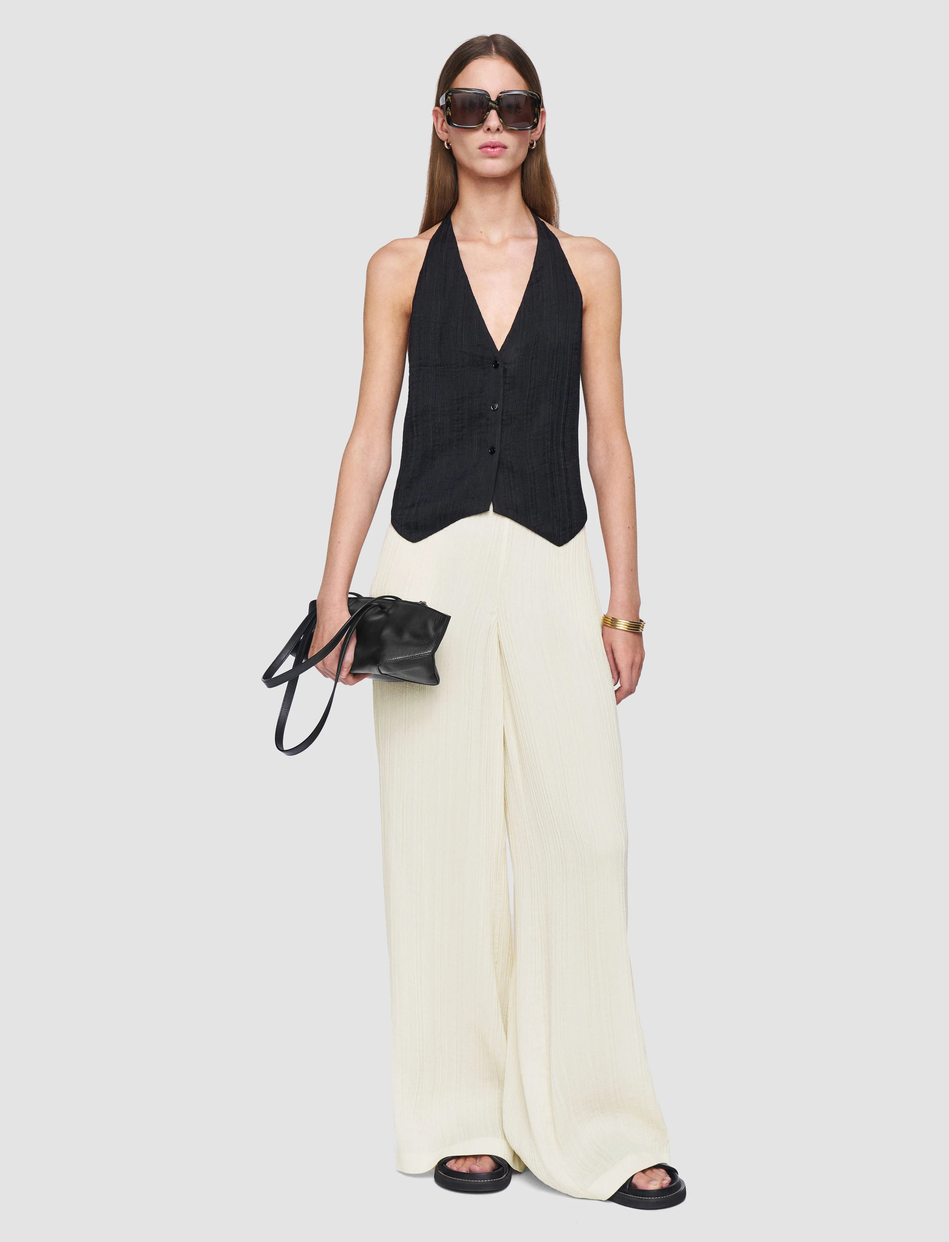 Suez Pleat Jacquard Tie Waistcoat - Image 2