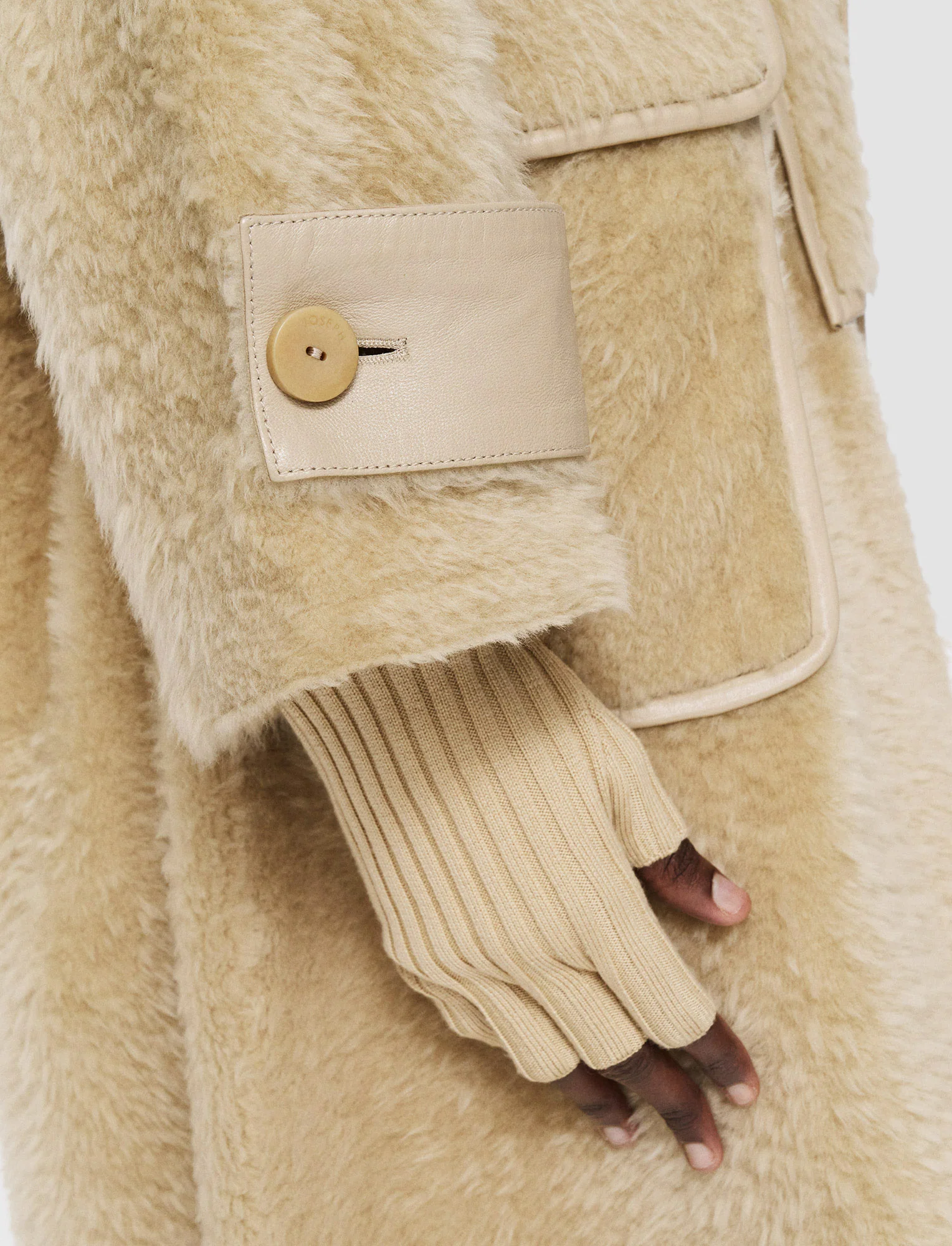 Textured Shearling Denis Coat - Image 5