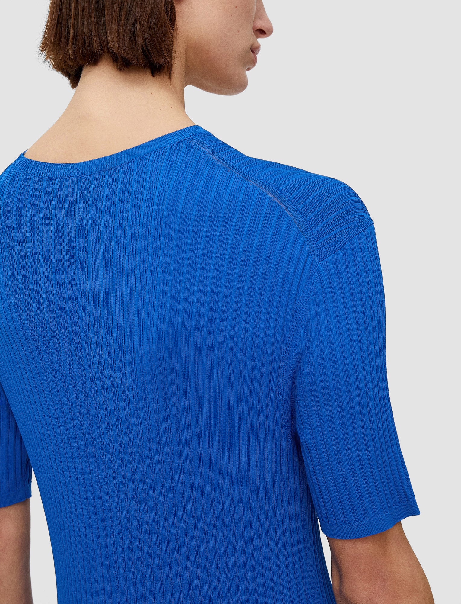 Viscose Rib Knit Short Sleeve Dress - Image 4