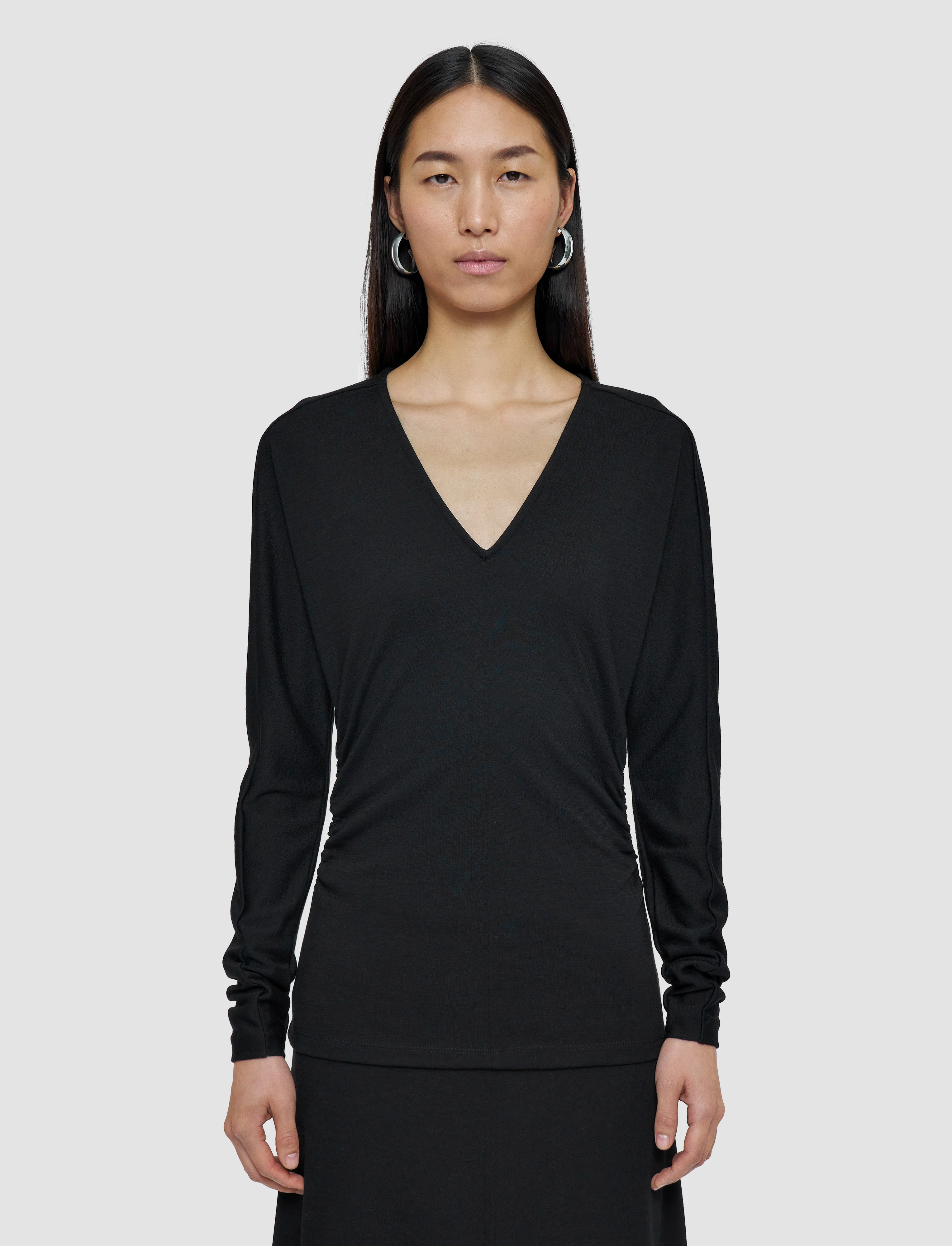 Wool Jersey V Neck Top - Image 3