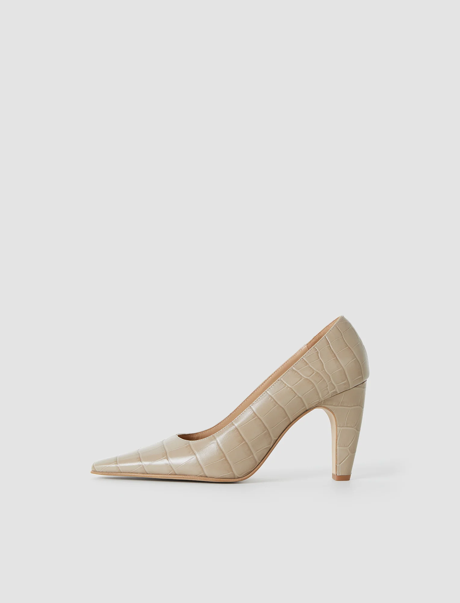 Zina Croc Leather High Heel Shoes