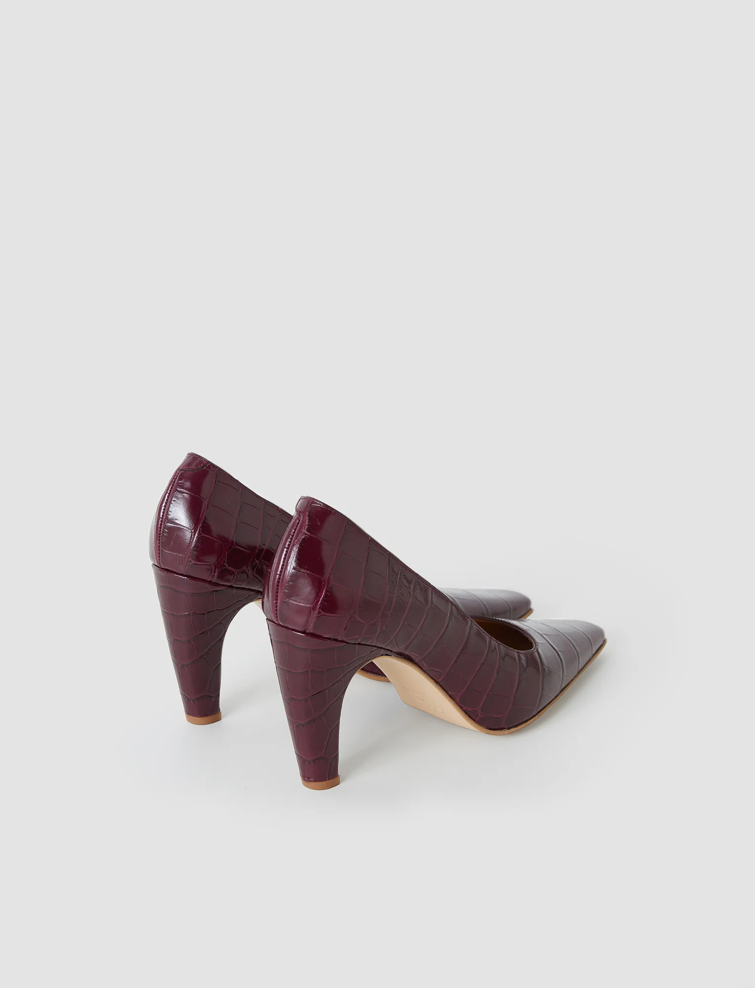Zina Croc Leather High Heel Shoes - Image 2
